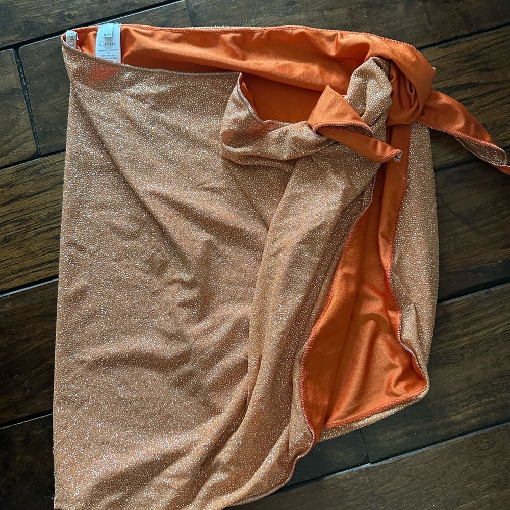Oseree Orange Glitter Wrap pareo